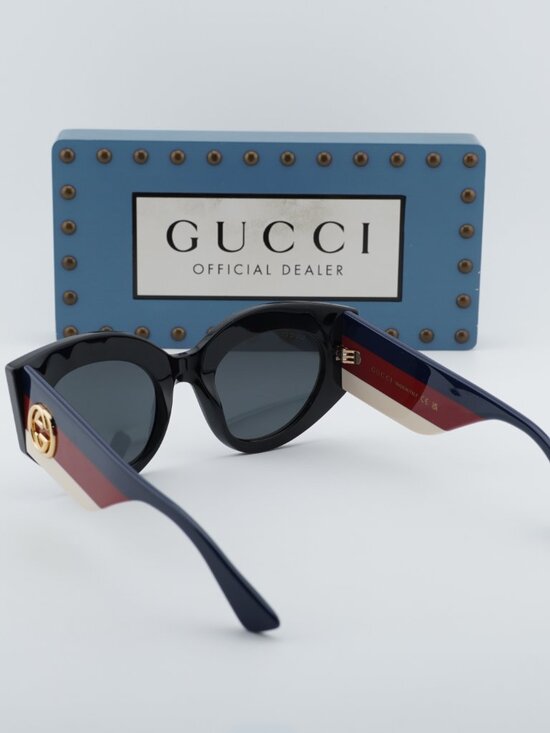 Gucci GG0275S 001 Women Cat Eye Sunglasses - Black / Multicolor / Grey main image 5